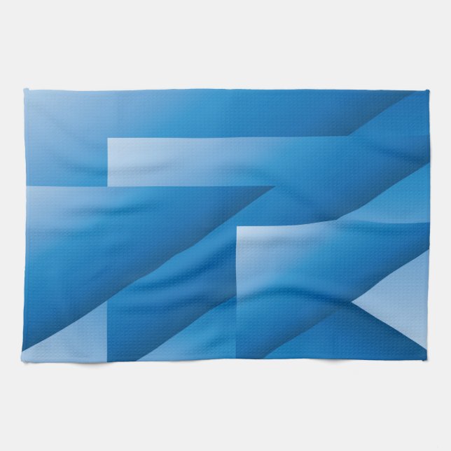 Blue triangles tea towel (Horizontal)