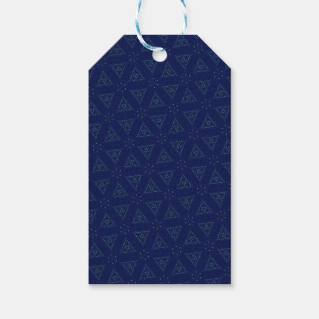 Blue Triangular Patterned Gift Tag (Front)