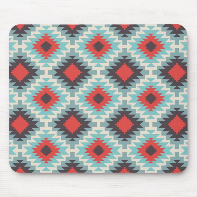 Blue Tribal Abstract Mouse Pad (Front)
