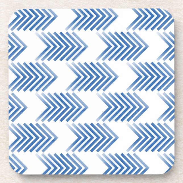Blue Tribal Arrow Pattern Coaster (Front)