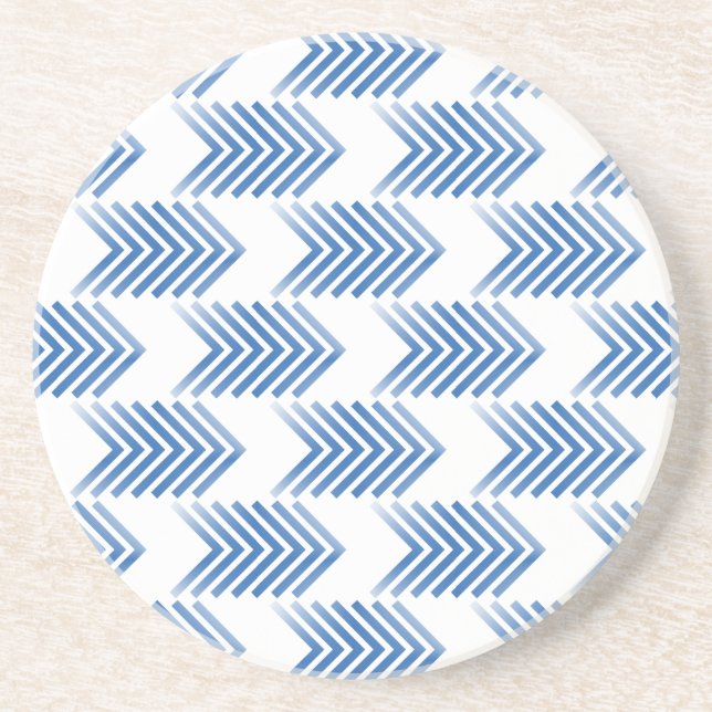 Blue Tribal Arrow Pattern Coaster (Front)