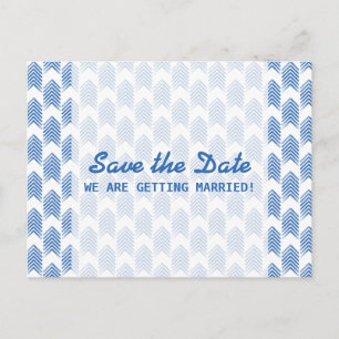 Blue Tribal Arrows Save the Date Postcard