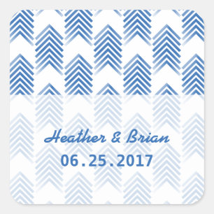 Blue Tribal Arrows Wedding Stickers
