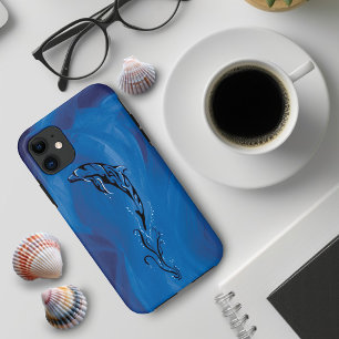 Blue Tribal Dolphin Case-Mate iPhone Case