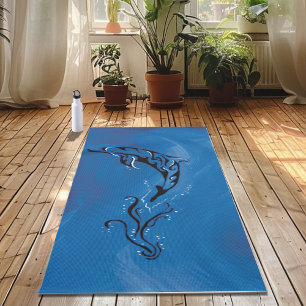 Blue Tribal Dolphin Yoga Mat
