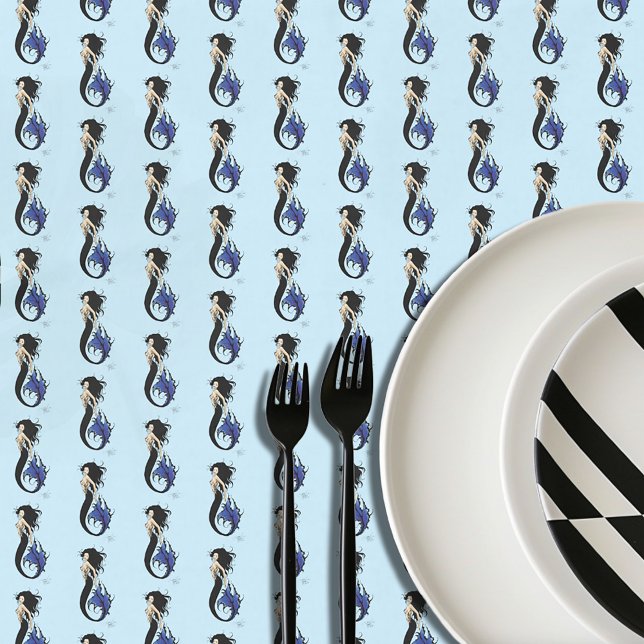 Blue Tribal Mermaid Tablecloth (Creator Uploaded)