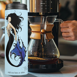 Blue Tribal Mermaid Thermal Tumbler