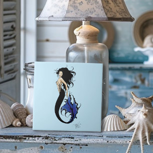 Blue Tribal Mermaid Tile