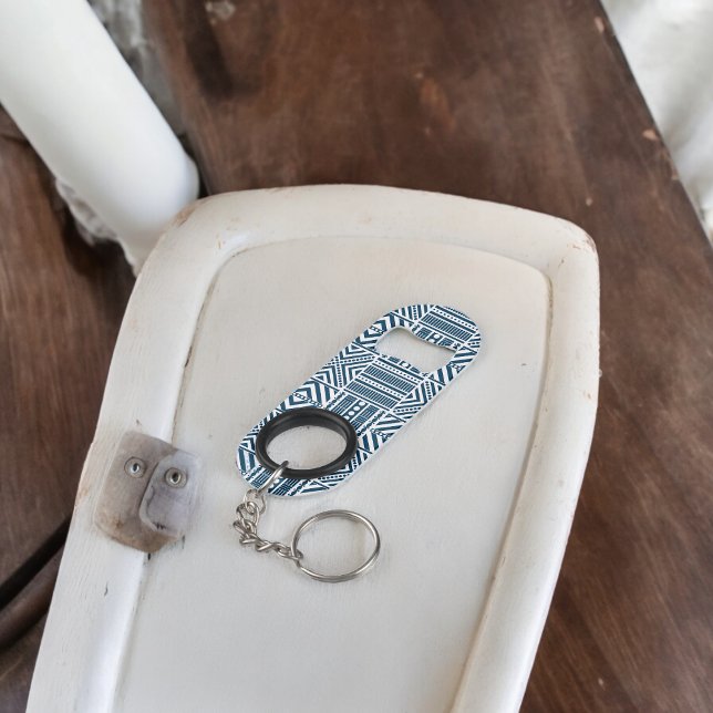 Blue Tribal Pattern Art ( Bottle Openers )