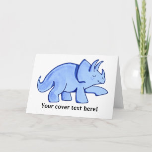 Blue Triceratops Card