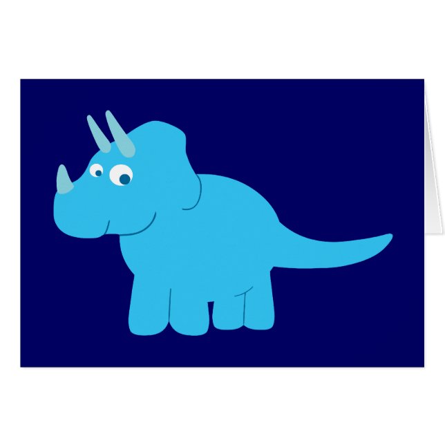 Blue Triceratops Dinosaur (Front Horizontal)