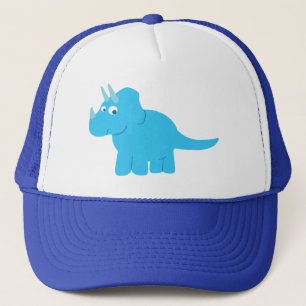 Blue Triceratops Dinosaur Trucker Hat