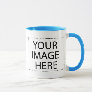 Blue trim handle Two-Image Template 15oz Mug