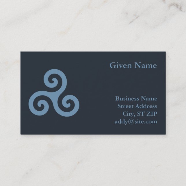 Blue Triskelion Business Card (Front)