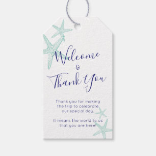 Blue Tropical Beach Starfish Favour Tags