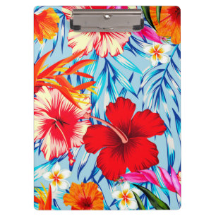 Blue Tropical hibiscus flowers   Bath Mat Clipboard