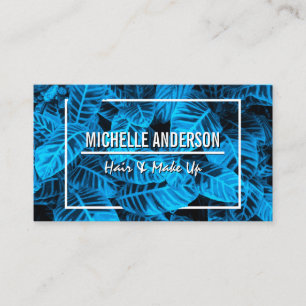 Blue Tropical Leaves Business Card