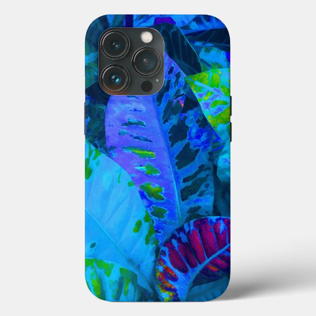 Blue tropical leaves. Case-Mate iPhone case (Back)