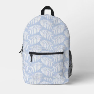 Blue Tropical Leaves Printed Backpack