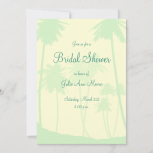 Blue Tropical Palm Tree Bridal Shower Invitation