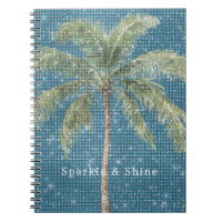 Blue Tropical Palm Tree Sparkle 