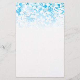 Blue tropical palm trees stationery