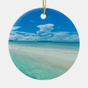 Blue tropical seascape, Palau Ceramic Tree Decoration