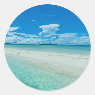 Blue tropical seascape, Palau Classic Round Sticker