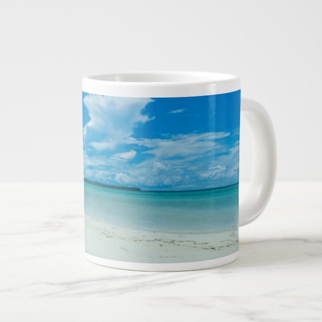 Blue tropical seascape, Palau Large Coffee Mug (Front Right)