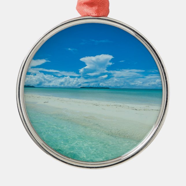 Blue tropical seascape, Palau Metal Tree Decoration (Front)