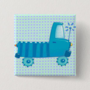 Blue Truck 15 Cm Square Badge