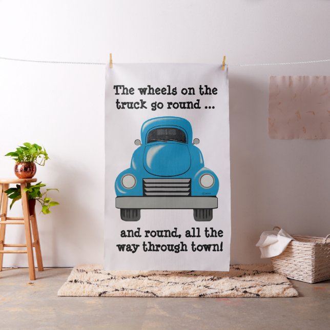 Blue Truck Art Personalised Fabric (In Situ)