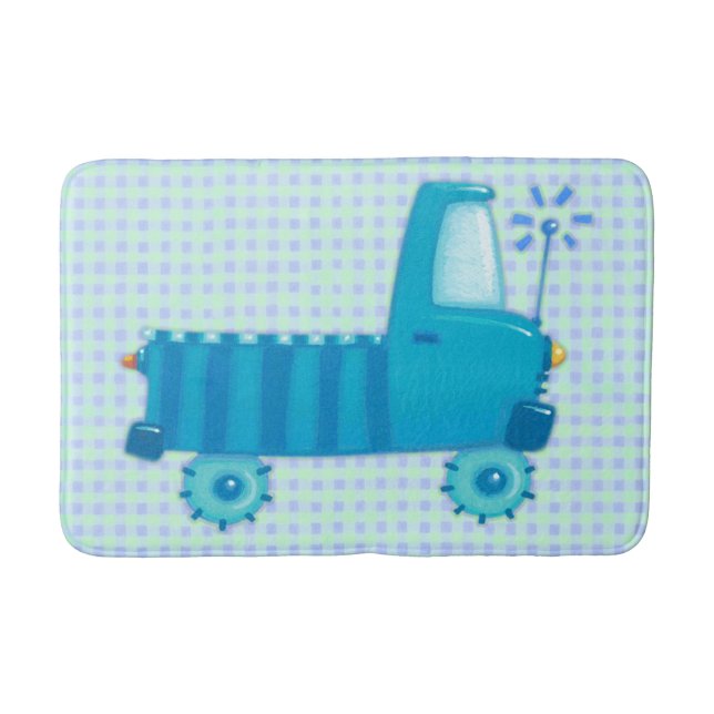 Blue Truck Bath Mat (Front)