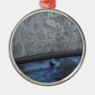 Blue Truck fosted window Metal Tree Decoration