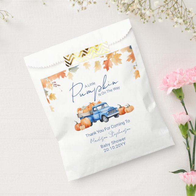 Blue Truck & Little Pumpkin on The Way Baby Shower Favour Bags (Sealed)