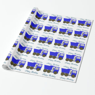 Blue Truck Personalised Birthday Wrapping Paper
