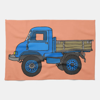 Blue truck tea towel