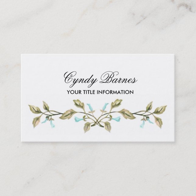 Blue Trumpet Vine Business Card (Front)