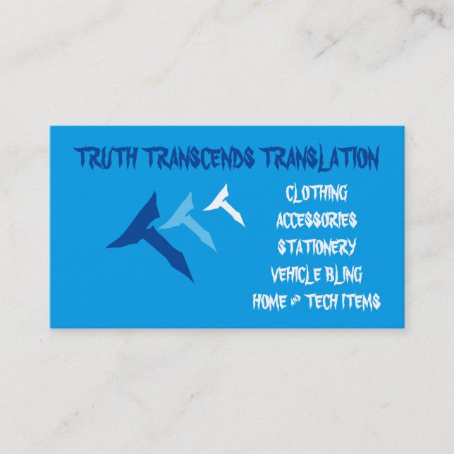 Blue truth business cards (Front)