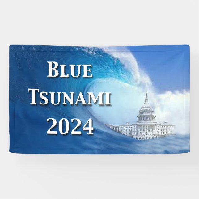 Blue Tsunami Election 2024 Banner (Horizontal)