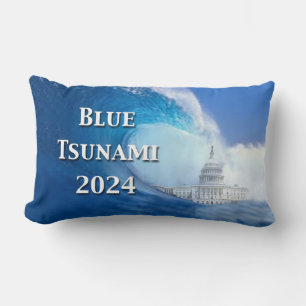 Blue Tsunami Election 2024 Lumbar Cushion