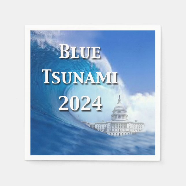 Blue Tsunami Election 2024 Napkin (Front)