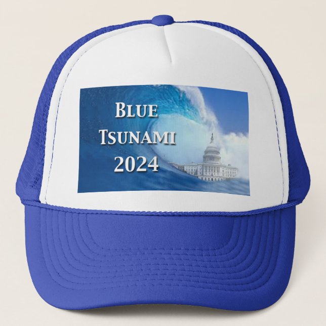 Blue Tsunami Election 2024 Trucker Hat (Front)