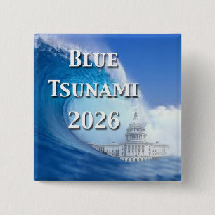Blue Tsunami Election 2026 15 Cm Square Badge