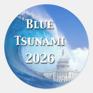 Blue Tsunami Election 2026 Classic Round Sticker