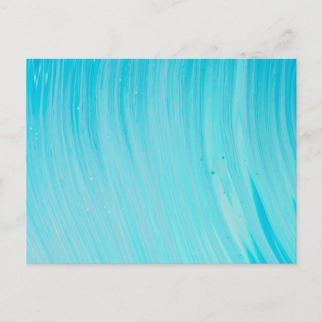 Blue Tube Wave Cool Teal Water Postcard (Front)