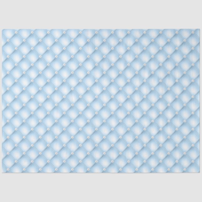 Blue Tufted Pearls Tissue Paper (Front)