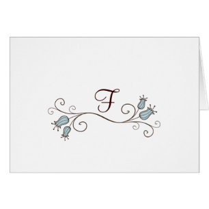 Blue Tulip Monogram Note Cards