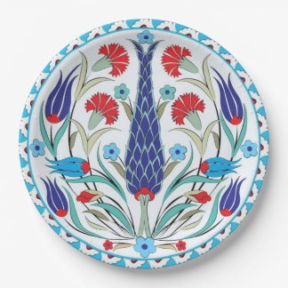 Blue Tulip Turkish design Party Wedding Paper Plate