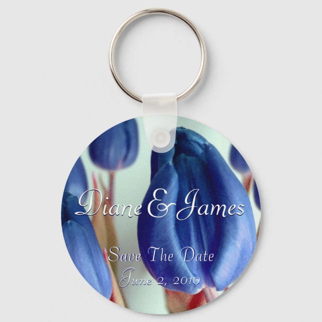 Blue Tulips Key Ring (Front)